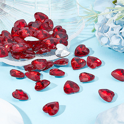 50Pcs Glass Rhinestone Cabochons RGLA-FG0001-15A-1