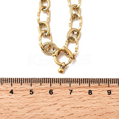 304 Stainless Steel Twisted Oval Link Chain Necklaces for Women NJEW-Z091-07G-1