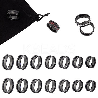 14Pcs 7 Size Stainless Steel Grooved Finger Rings Set RJEW-UN0002-71EB-1