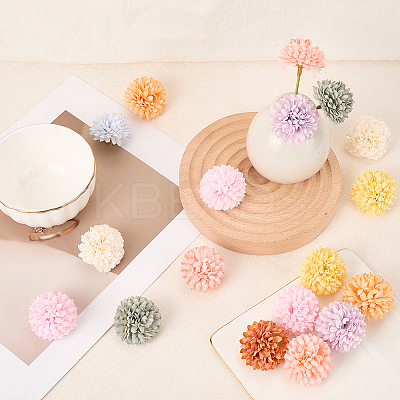 20Pcs 10 Colors Chrysanthemum Flower Ornaments AJEW-CN0003-08-1