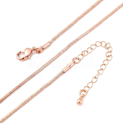 Brass Snake Chains Necklaces for Women NJEW-D302-14RG-1