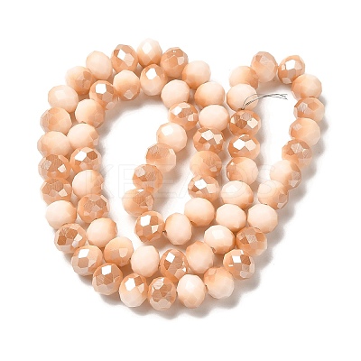 Electroplate Opaque Solid Color Glass Beads Strands EGLA-A034-P4mm-K07-1