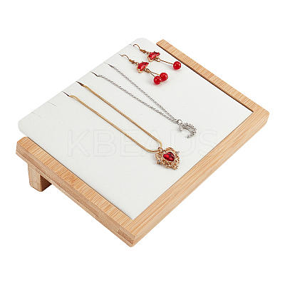 Wooden Slant Back Necklace Organizer Display Trays NDIS-WH0006-16-1