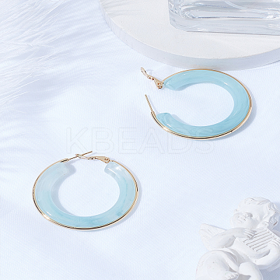 1 Pair Stylish Stainless Steel Fever Hoop Earrings EJEW-LP0011-05B-1