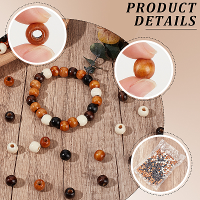 500Pcs 5 Colors Maple Wood Beads WOOD-GF0002-47-1
