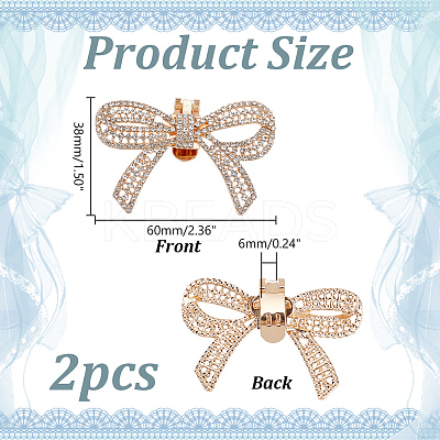 Detachable Alloy Rhinestone Shoe Buckle Clips AJEW-WH0270-311G-1