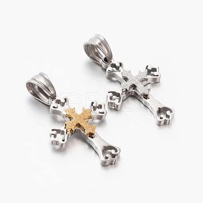 New Gift Men's 201 Stainless Steel Cross Pendants STAS-F010-67-1
