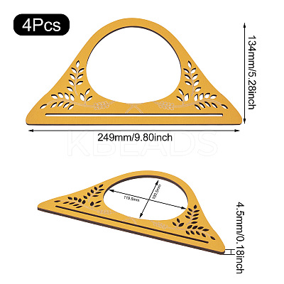 2Pcs 2 Style Wooden Bag Handles Replacement Part FIND-GN0001-02B-1