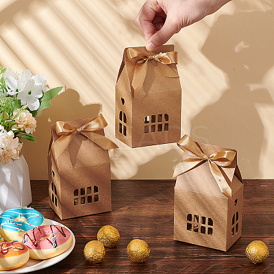 Hollow House Shaped Cardboard Paper Candy Boxes CON-WH0084-82A-1