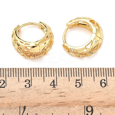 Hollow Triangle Brass Micro Pave Clear Cubic Zirconia Hoop Earrings EJEW-G452-04G-1