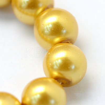 Baking Paint Pearlized Glass Pearl Round Bead Strands X-HY-Q003-6mm-31-1