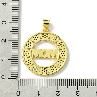 Mother's Day Brass Micro Pave Cubic Zirconia Pendants KK-H472-04G-03-1