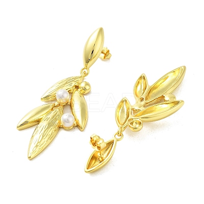Rack Plating Brass Stud Earrings EJEW-A038-07G-1