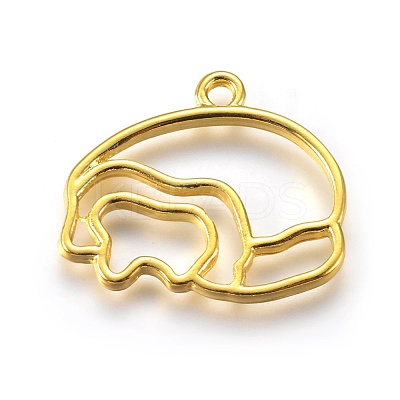 Zinc Alloy Open Back Bezel Pendants PALLOY-WH0036-18G-1