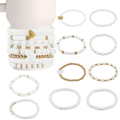 10Pcs 2 Styles Polymer Clay & Crystal Beads Cup Chain AJEW-CN0004-16-1