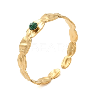 304 Stainless Steel Open Cuff Bangles BJEW-K230-02C-G-1