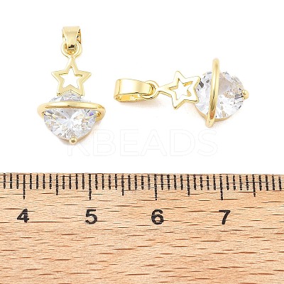 Planet Brass Micro Pave Cubic Zirconia Pendants KK-M325-10G-1