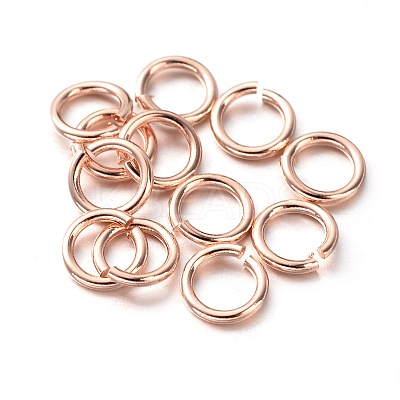 Eco-Friendly PVD Vacuum Plating & Long-Lasting Plated Brass Open Jump Rings KK-E663-6mm-RG-1