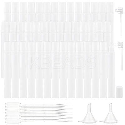 80Pcs Empty Portable Plastic Spray Perfume Bottle with 2Pcs Plastic Pump with 2Pcs Mini Transparent Plastic Funnel Hopper with 6Pcs Disposable Plastic Droppe AJEW-BC0007-50C-1