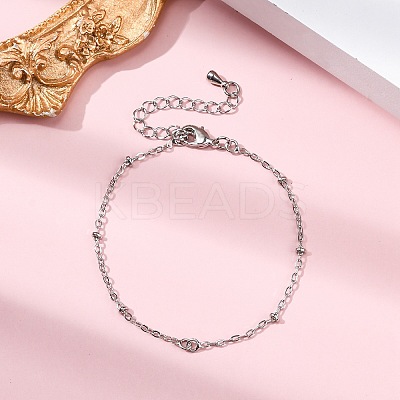 Brass Cable Chain Bracelets for Women BJEW-G735-20P-1