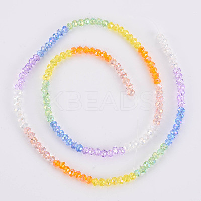 Transparent 7 Colors Electroplate Glass Beads Strands X-EGLA-T020-09-1