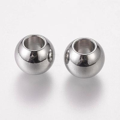 Tarnish Resistant 304 Stainless Steel European Beads X-STAS-E034-1-1