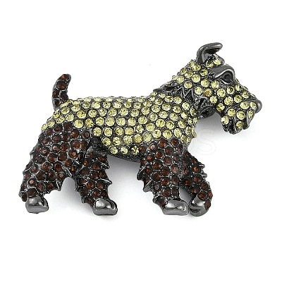 Dog Shape Rhinestone Brooches JEWB-S030-05-1