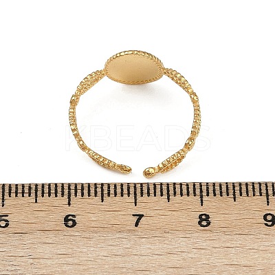 Oval 304 Stainless Steel Enamel Cuff Rings for Women RJEW-G355-01G-1