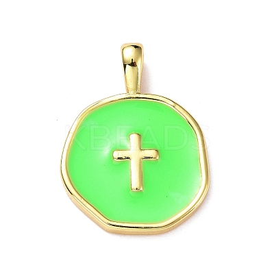 Brass Enamel Pendants KK-G417-01LG-03-1