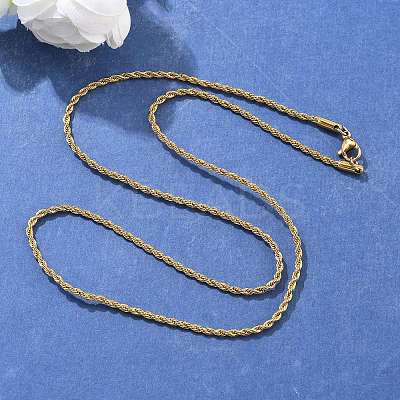 304 Stainless Steel Rope Chain Necklaces X-NJEW-F226-03G-02-1