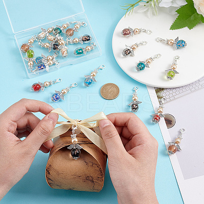 Lampwork & Glass Pendant Decoratons HJEW-GO00027-1