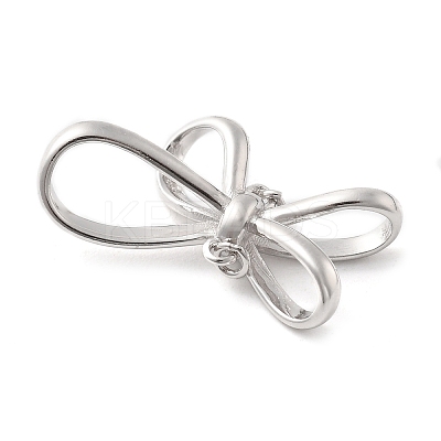 925 Sterling Silver Bowknot Connector Charms STER-S013-01P-1