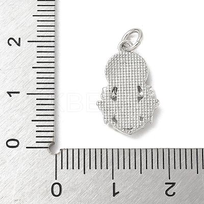 Brass Pave Natural White Shell Religion Pendants KK-S522-23P-C-1