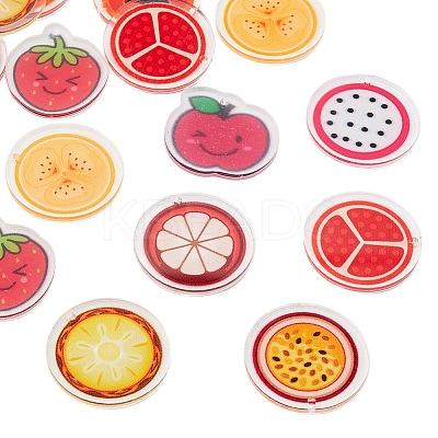 18Pcs Acrylic Pendants OACR-YW0001-22-1