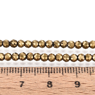 Electroplate Glass Beads Strands X-GLAA-H021-01B-FP07-1
