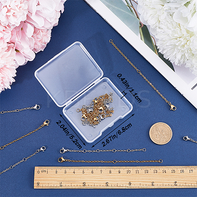 16Pcs 8 Style 304 Stainless Steel Cable Chain Extender STAS-CN0001-61-1
