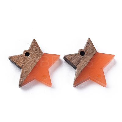 Opaque Resin & Walnut Wood Links Connectors RESI-T035-48-1