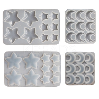 Star & Moon Cabochon Food Grade Silicone Molds PW-WG69329-01-1