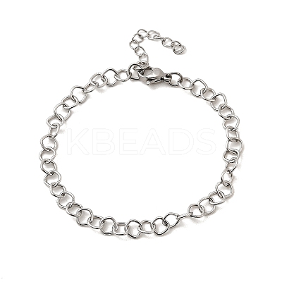 304 Stainless Steel Link Chain Bracelets for Women Men BJEW-A050-02P-1
