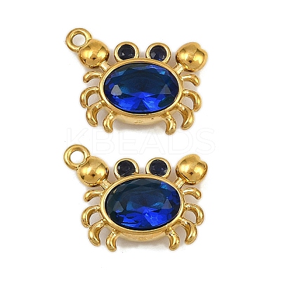 304 Stainless Steel Rhinestone Charms STAS-H242-05G-06-1