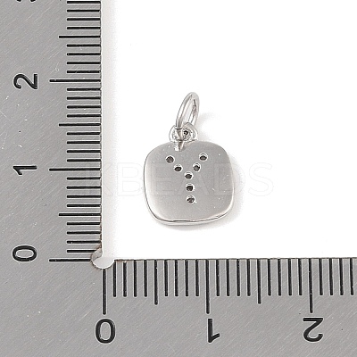 Rack Plating Brass Micro Pave CLear Cubic Zirconia Charms KK-E110-14P-Y-1