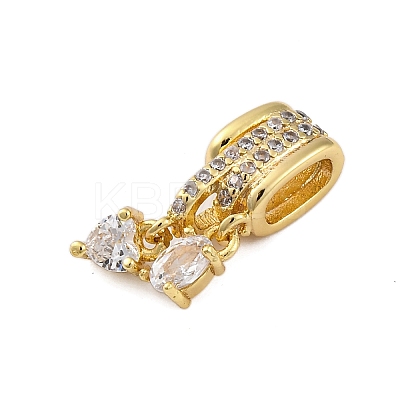 Brass Micro Pave Cubic Zirconia Tube Bails KK-P289-08G-1