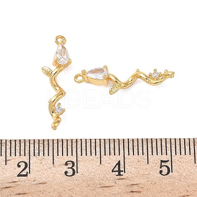 Brass Micro Pave Cubic Zirconia Pendants KK-D024-19G-1