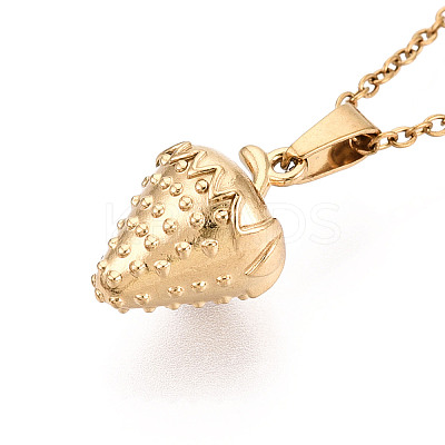 304 Stainless Steel Pendant Necklaces NJEW-T018-47G-1