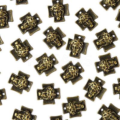 Tibetan Style Alloy Cross with Jesus Alloy Pendants for Easter Jewelry LS-K0P62071-1