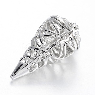 Hollow Brass Cone Cage Pendants X-KK-E671-27P-1