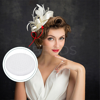 Linen Cloth Mini Hat Fascinator Base AJEW-WH0472-72B-1