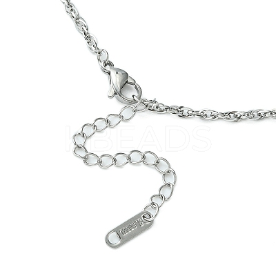 304 Stainless Steel Rope Chain Necklace for Men Women NJEW-YW0001-08-1