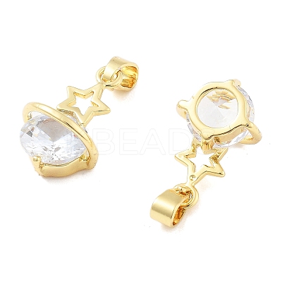 Planet Brass Micro Pave Cubic Zirconia Pendants KK-M325-10G-1