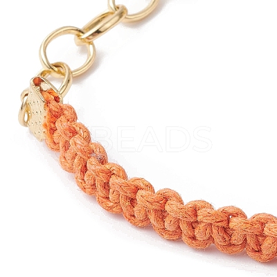 Waxed Cotton Cords Braided Link Bracelets BJEW-JB09963-04-1